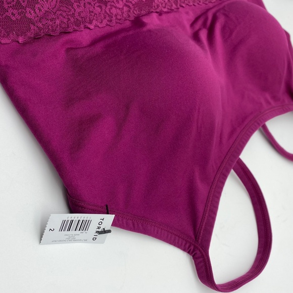 Torrid Women's Red Wine Lightly Padded Seamless Bralette Size 1X 2X 3X 4X 5X - Picture 12 of 15
